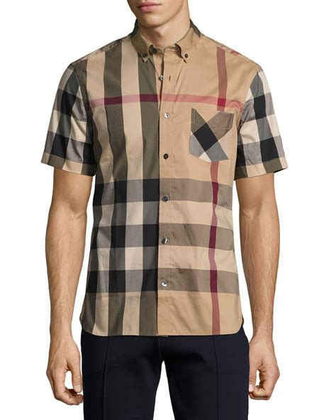 black burberry shirt short sleeve|burberry short sleeve shirt vintage.